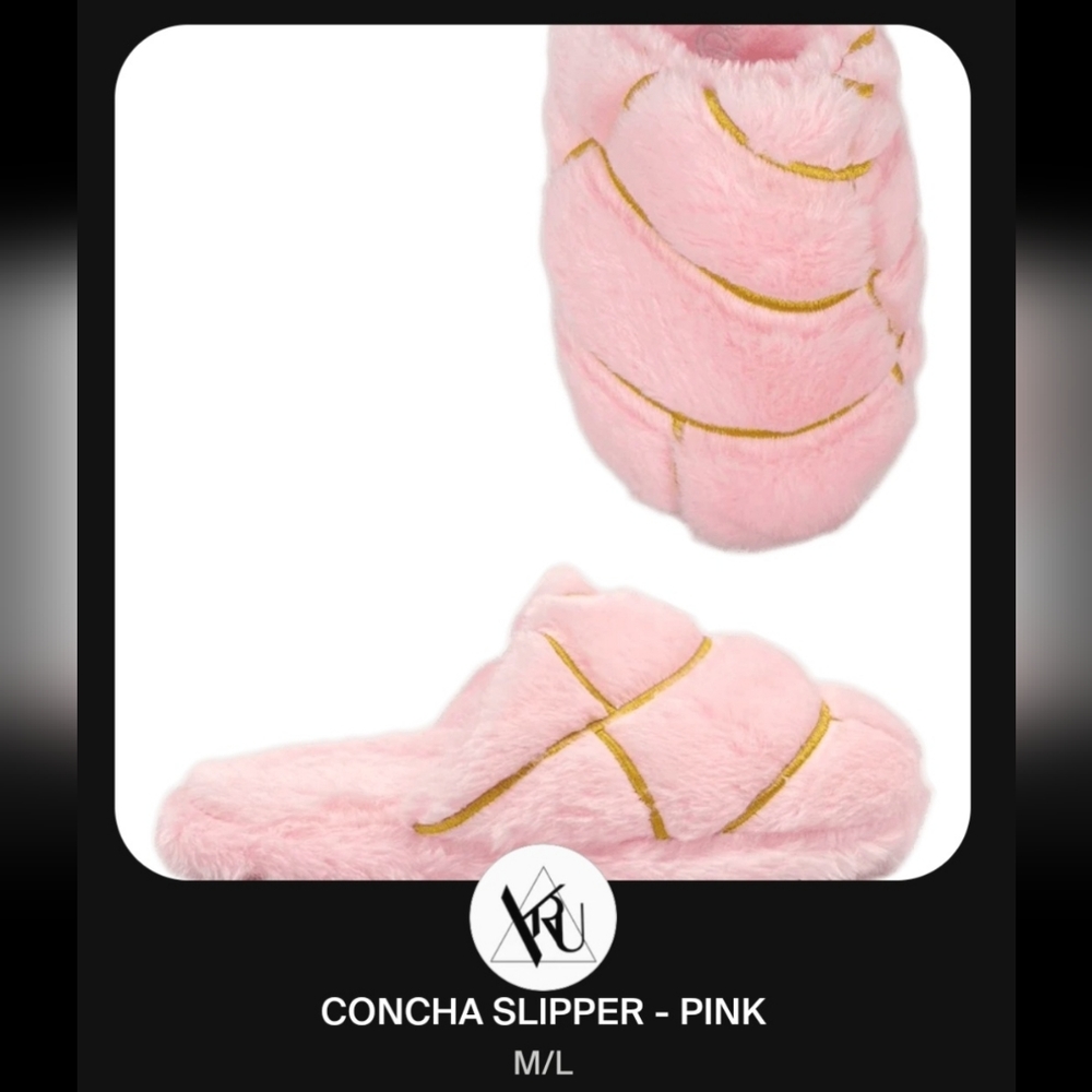 (Pink) Pan Dulce by YRU Concha Slippers M/L